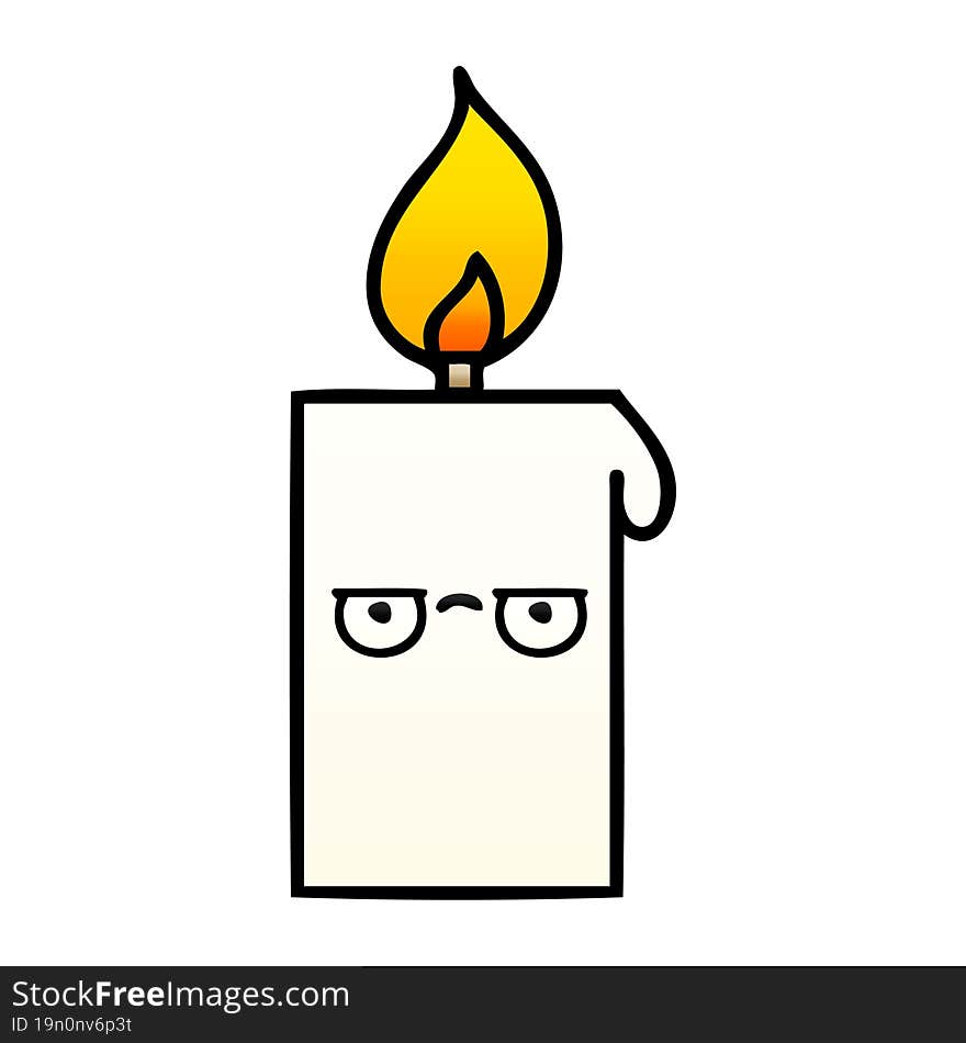 gradient shaded cartoon lit candle