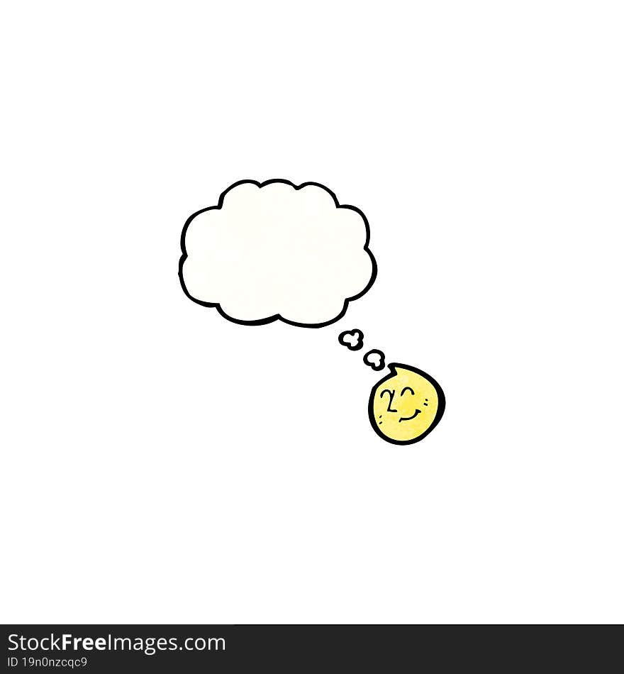 Happy Face With Thought Bubble Cartoon