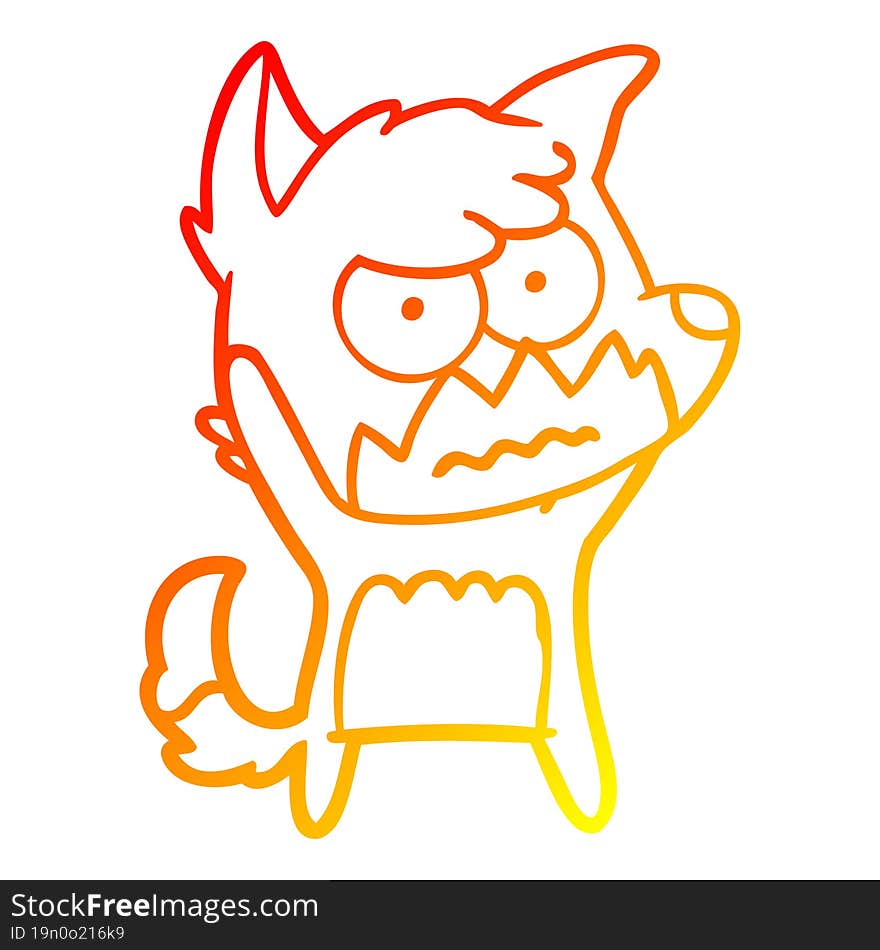 warm gradient line drawing cartoon annoyed fox