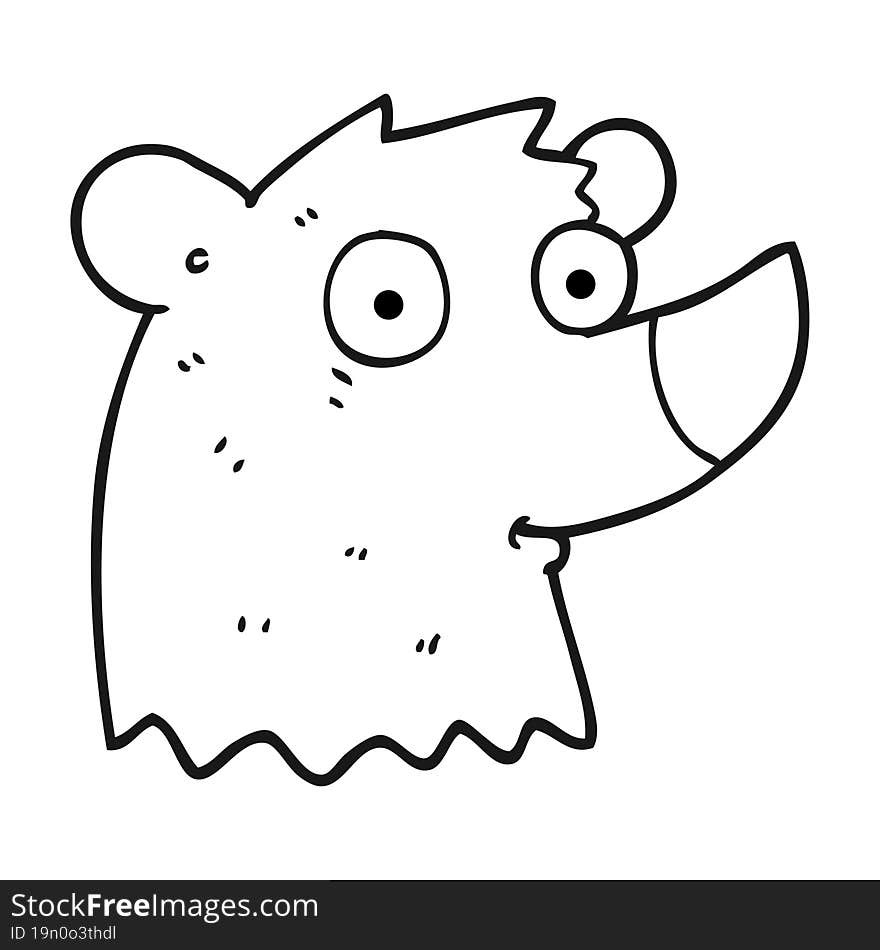 Black And White Cartoon Bear