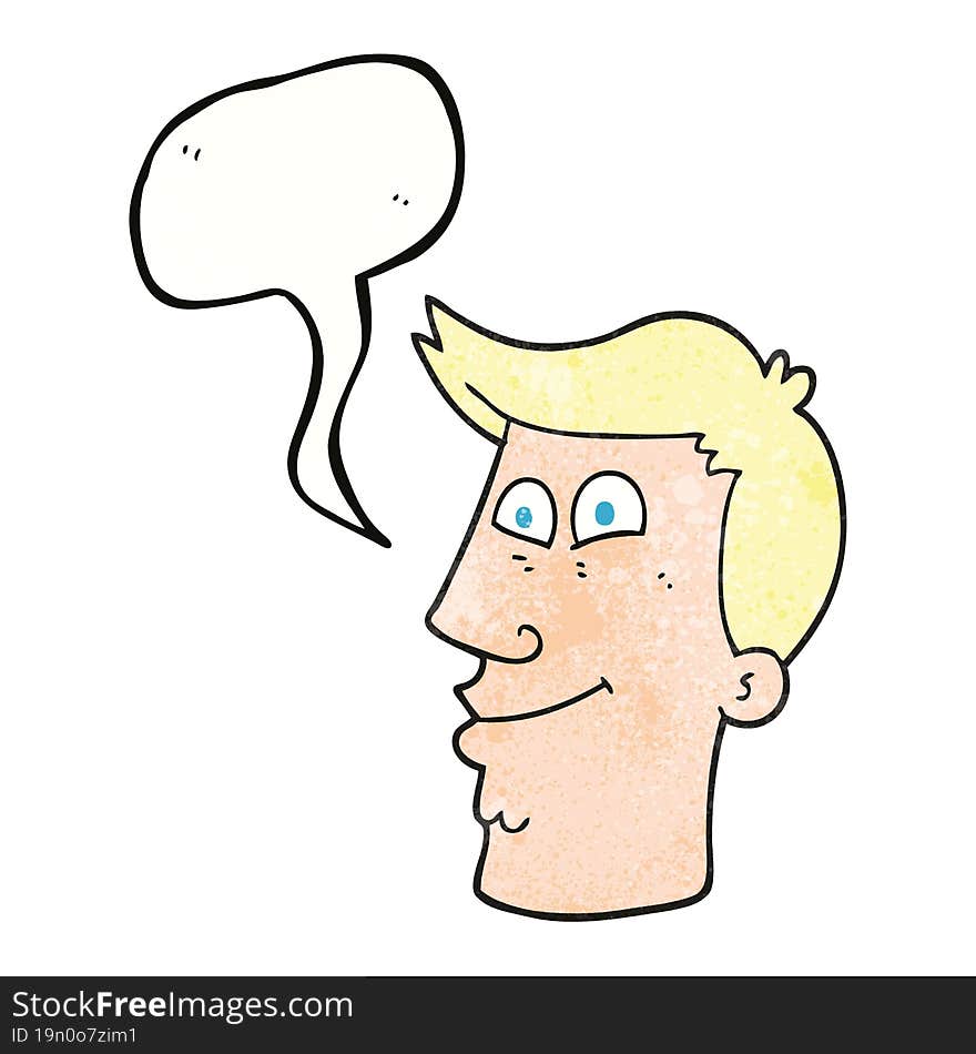 speech bubble textured cartoon male face