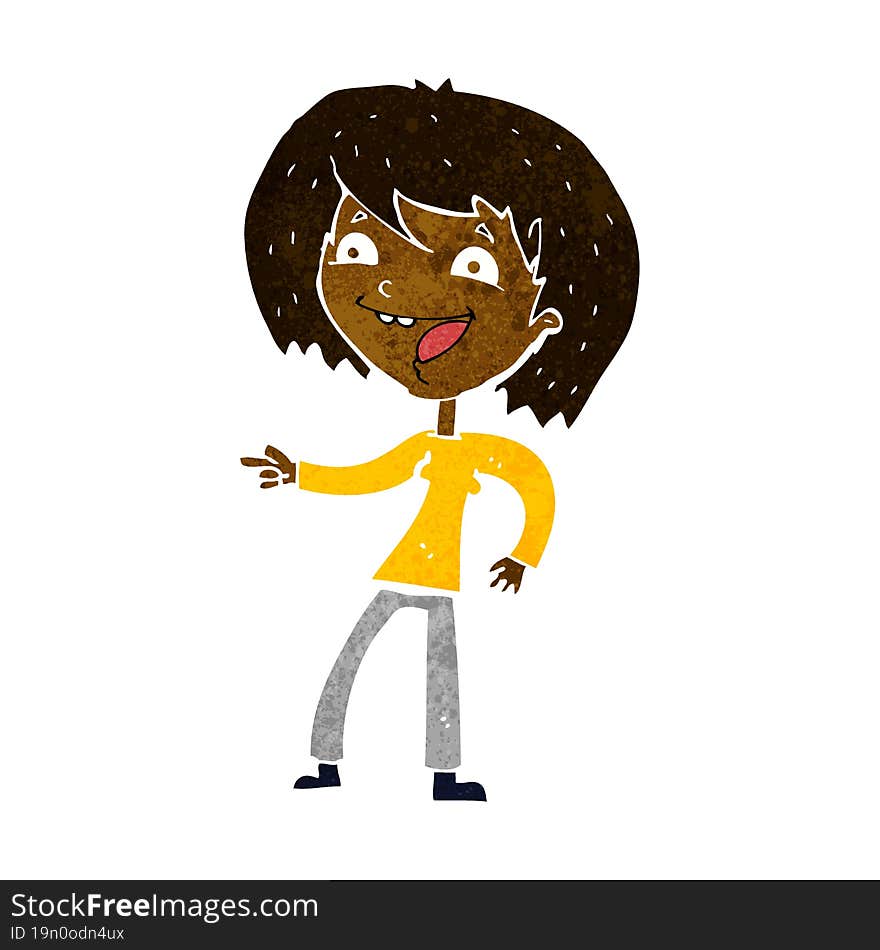 Cartoon Woman Laughing And Pointing