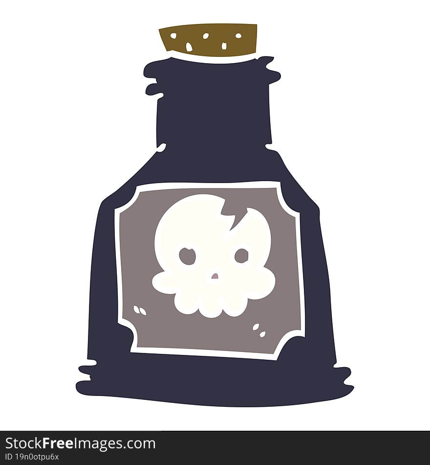 cartoon doodle poison in a bottle