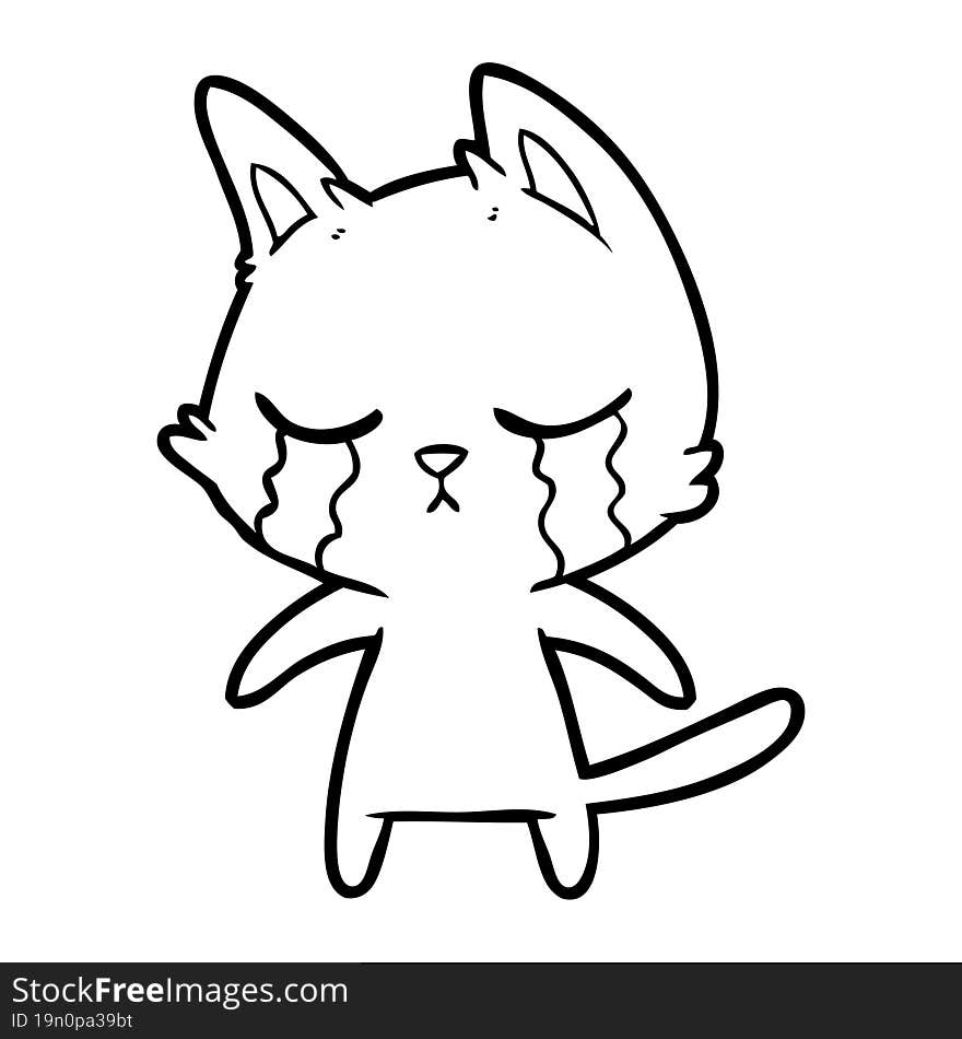 crying cartoon cat. crying cartoon cat