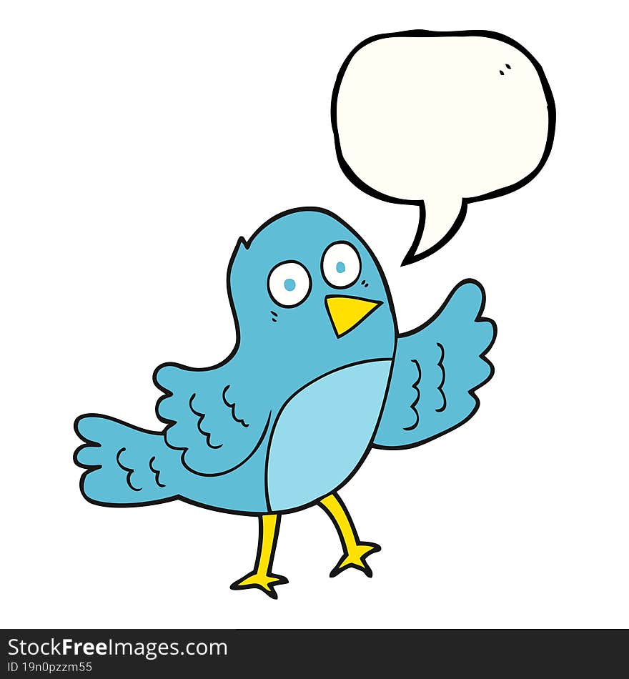 Speech Bubble Cartoon Bird