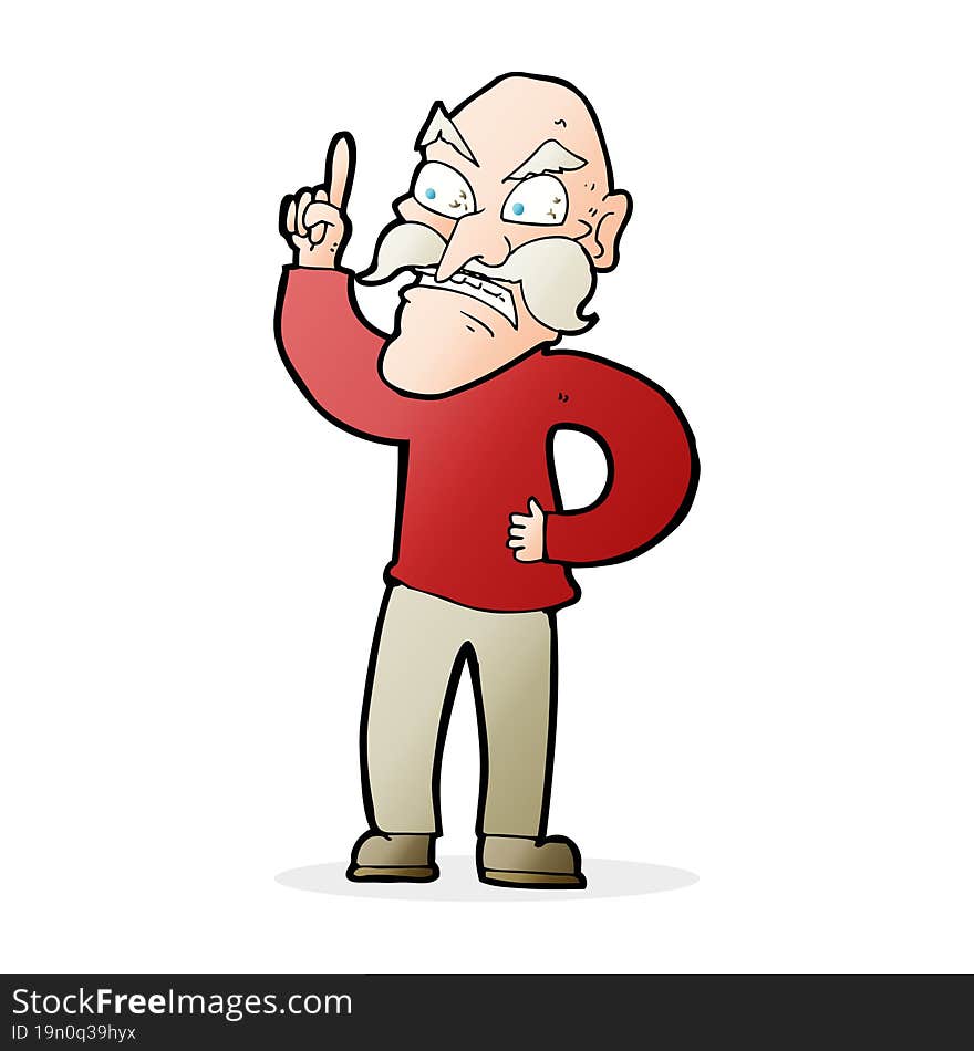 Cartoon Old Man Laying Down Rules