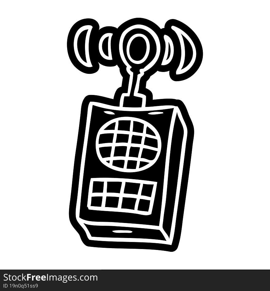 cartoon icon drawing of a walkie talkie