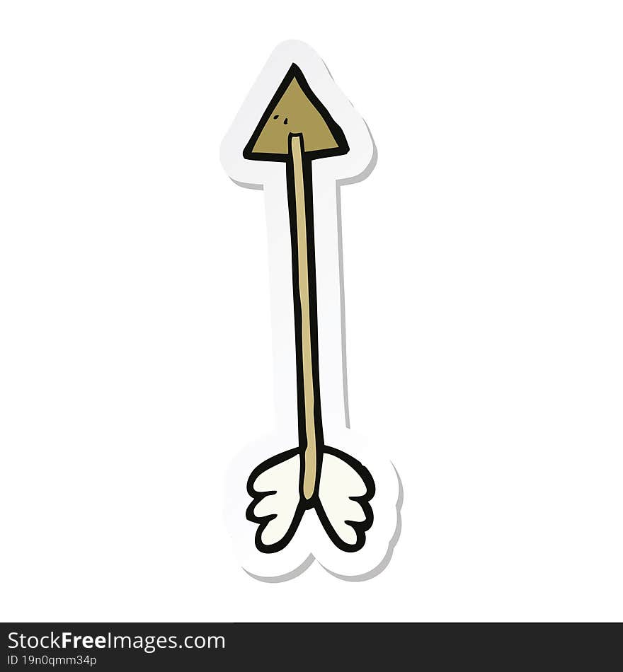 sticker of a cartoon arrow