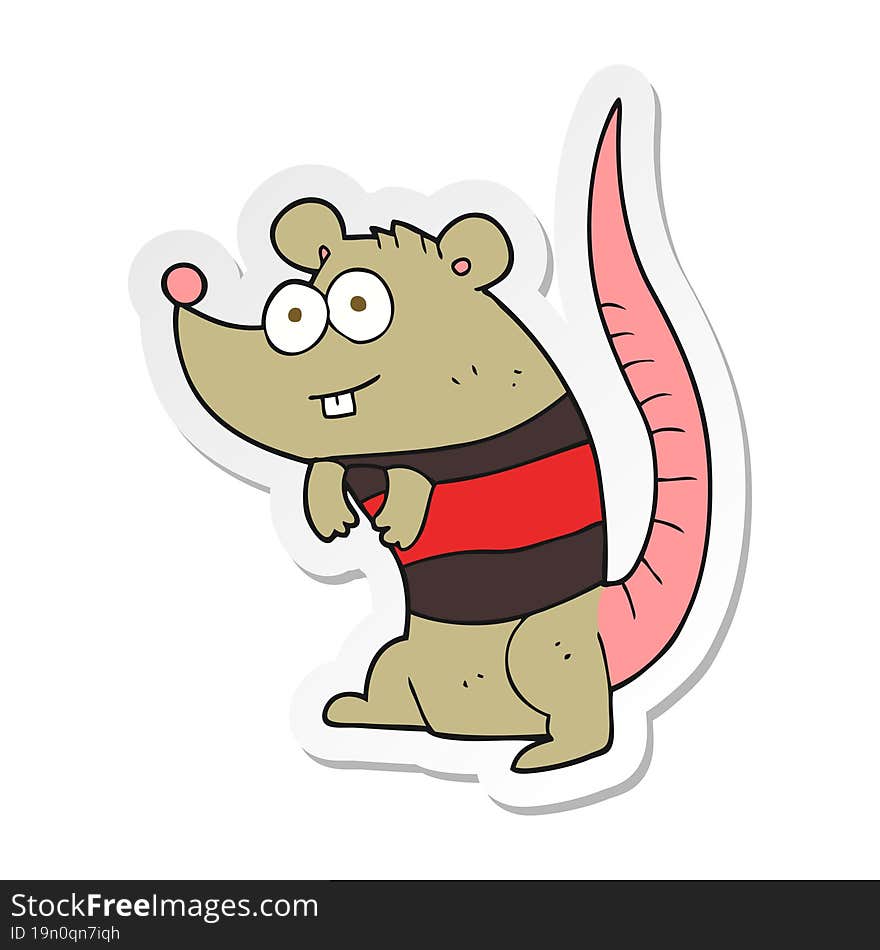 Sticker Of A Cartoon Rat