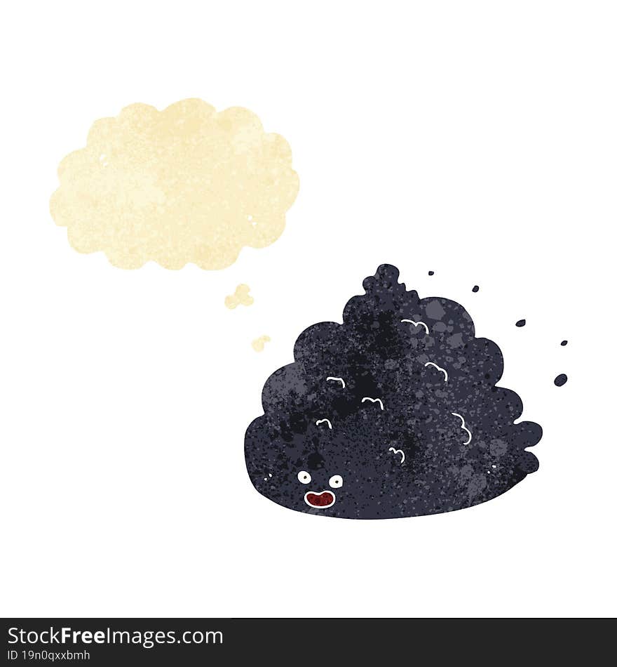 cartoon cloud character with thought bubble