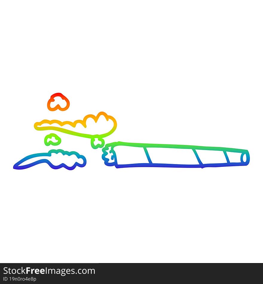 rainbow gradient line drawing cartoon lit joint