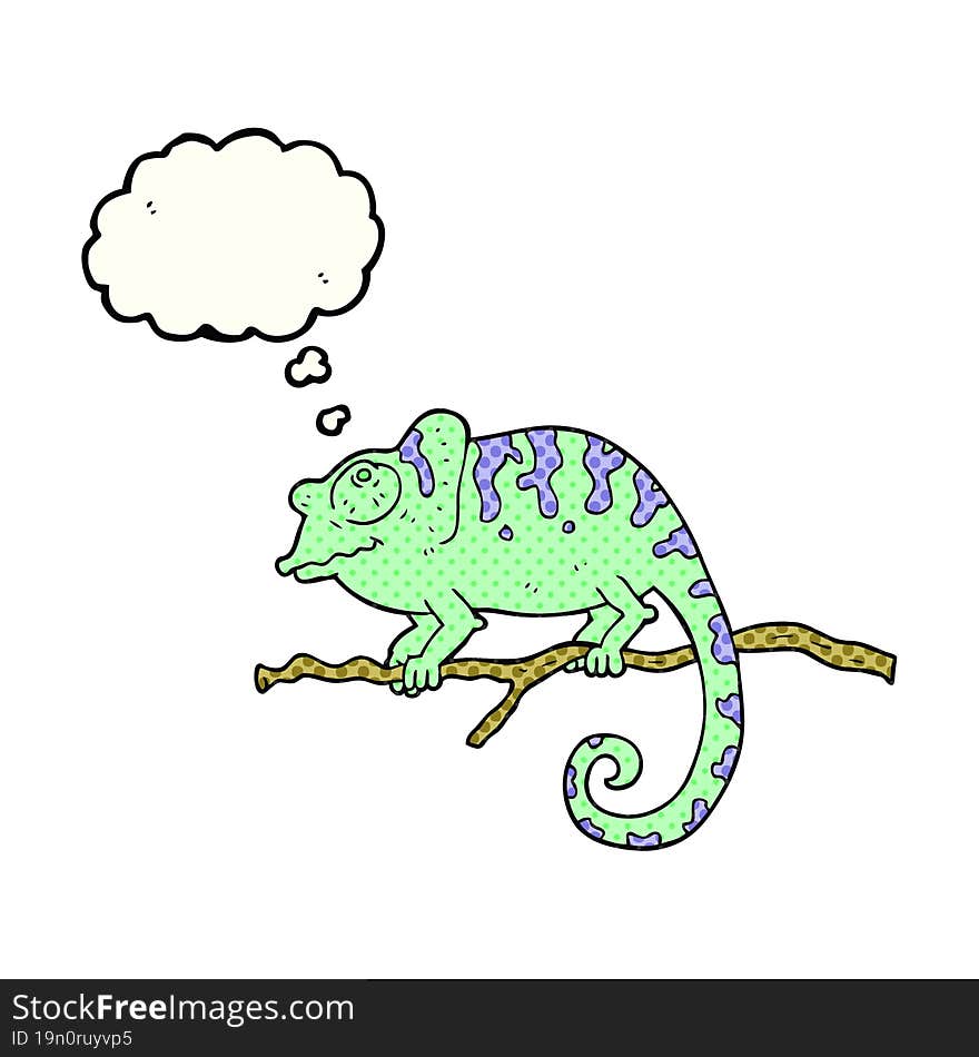 thought bubble cartoon chameleon