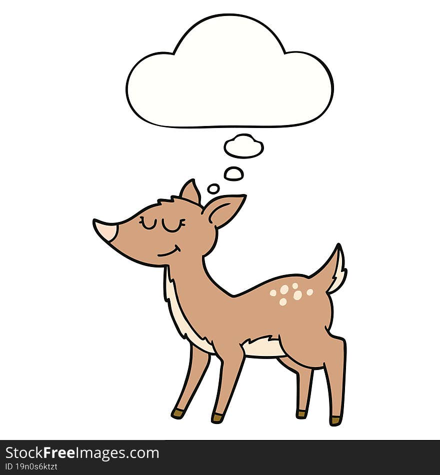 cartoon deer and thought bubble