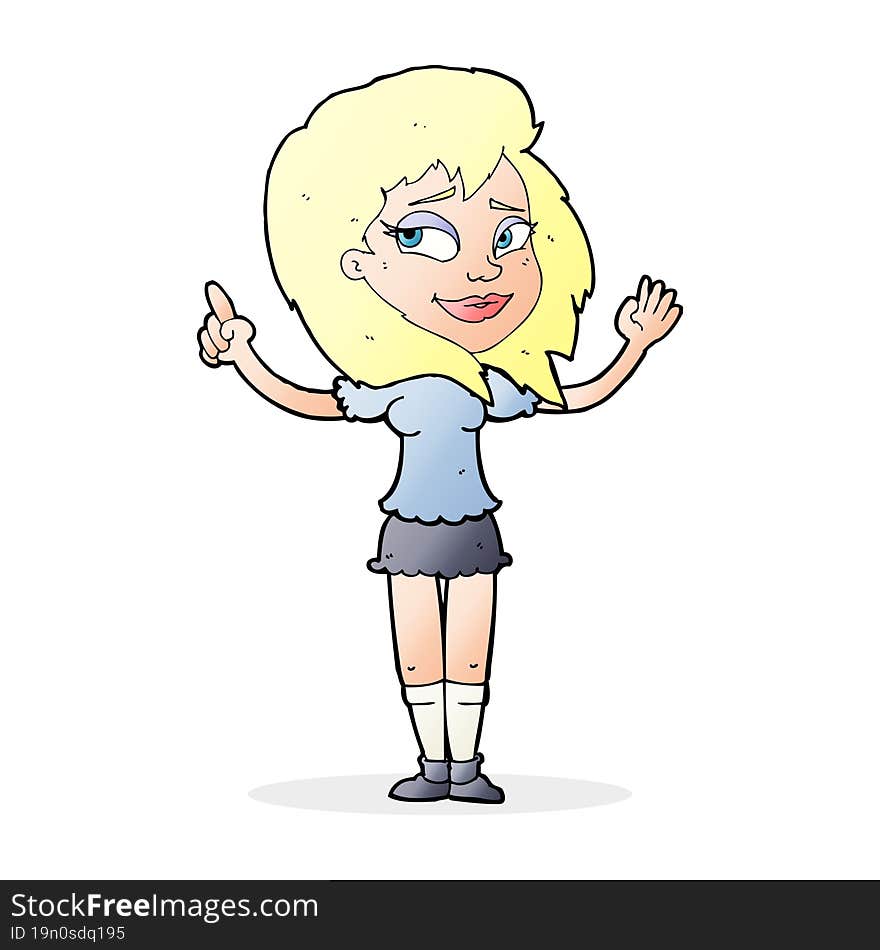 cartoon woman with idea