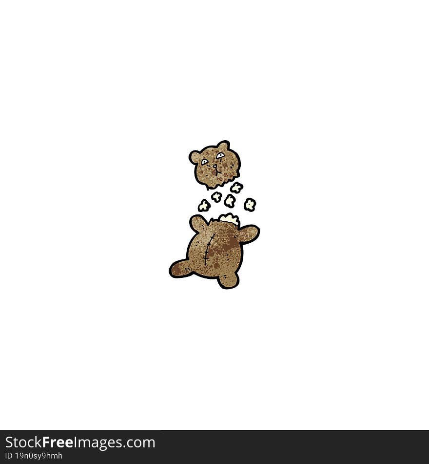 cartoon torn teddy bear