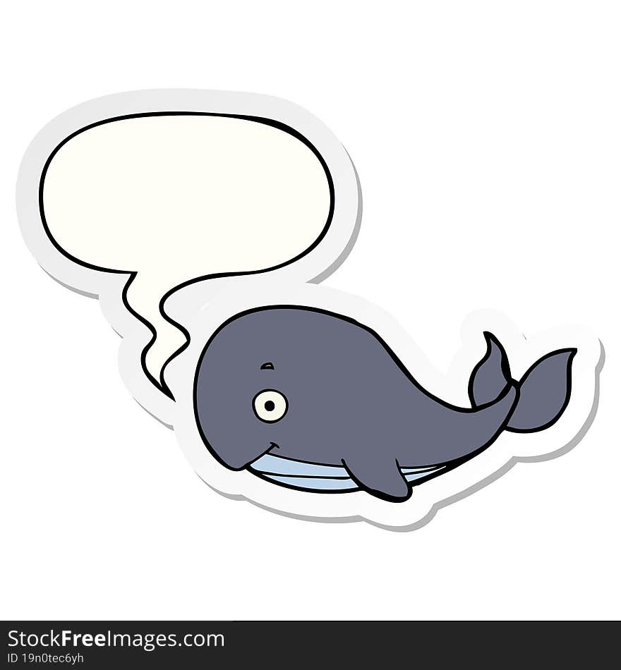 cartoon whale and speech bubble sticker