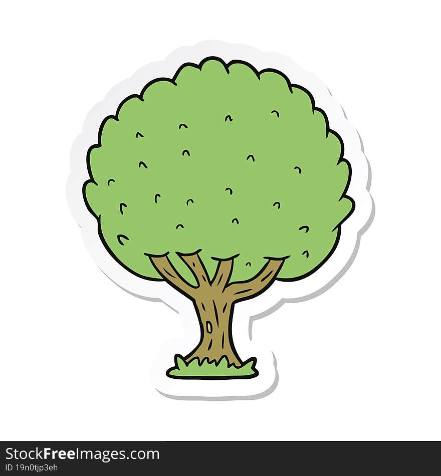 sticker of a cartoon tree