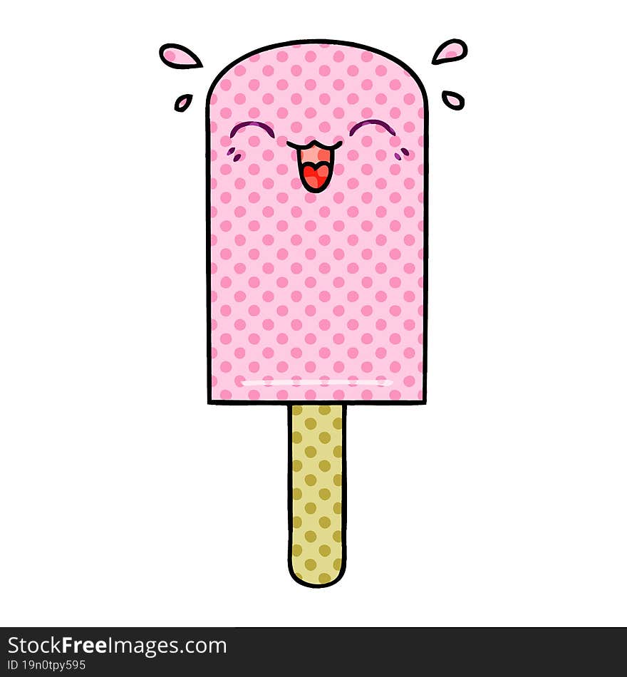 Quirky Comic Book Style Cartoon Ice Lolly