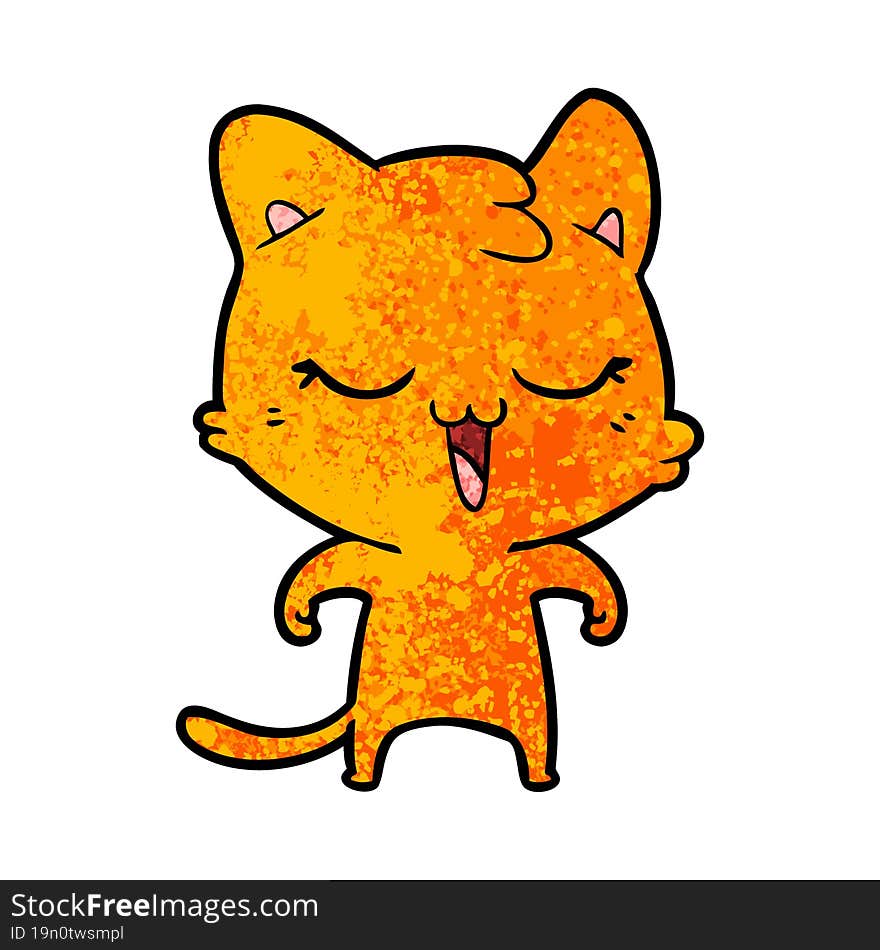 happy cartoon cat. happy cartoon cat