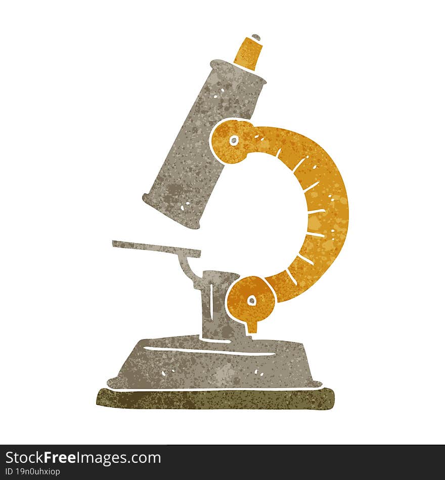 freehand retro cartoon microscope