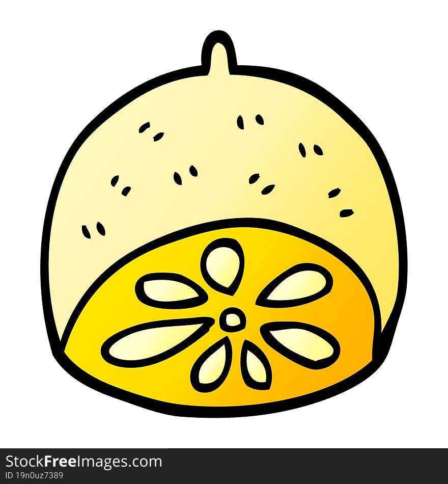 cartoon doodle lemon fruit