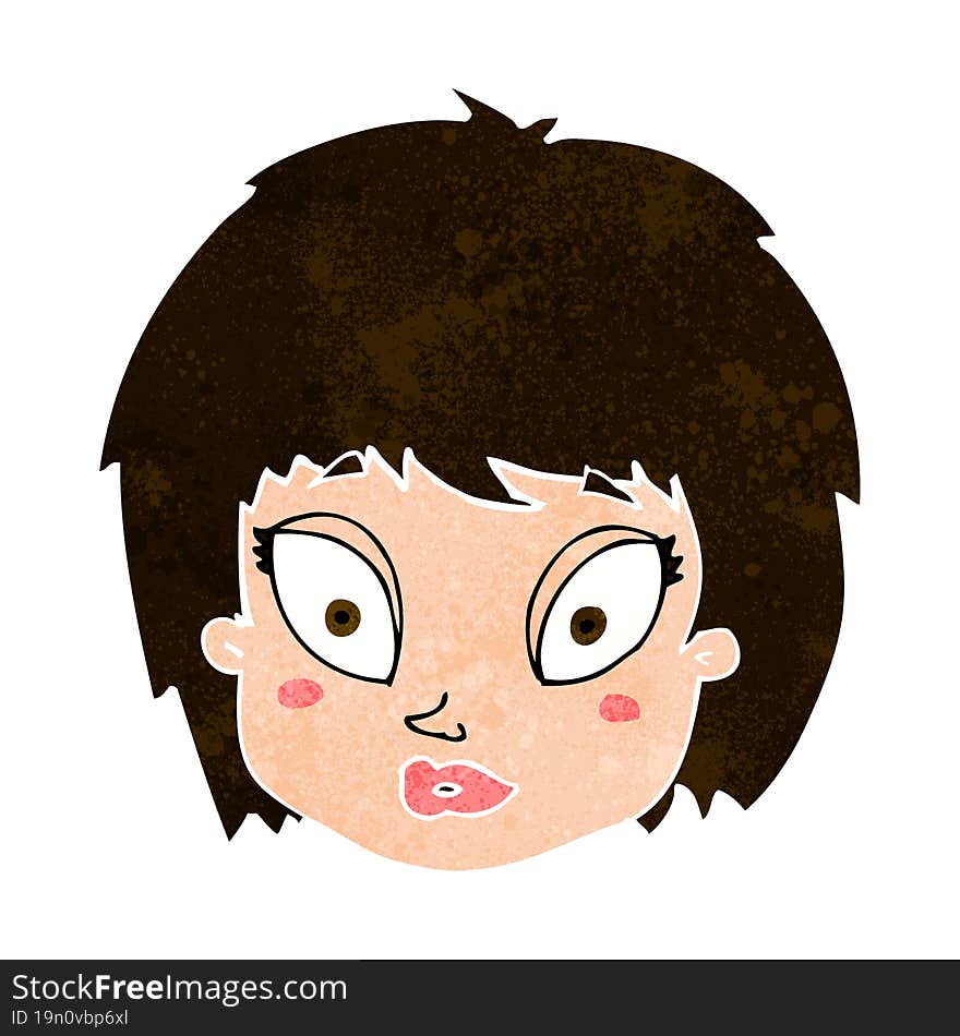 cartoon surprised female face