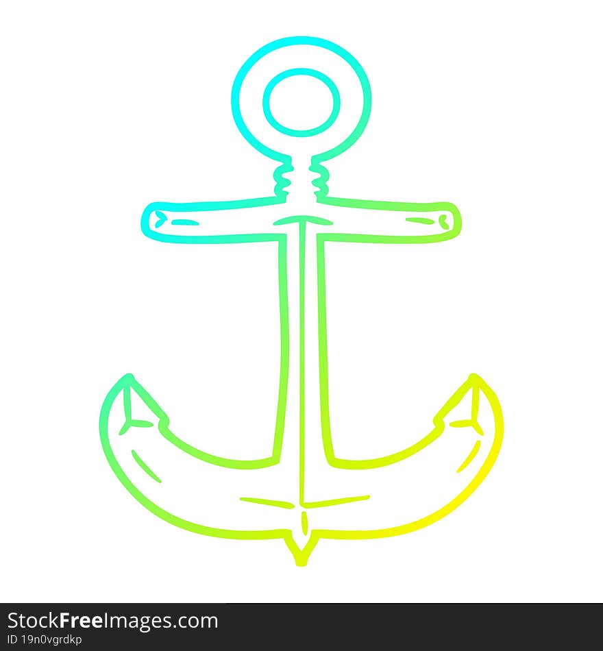 cold gradient line drawing cartoon anchor