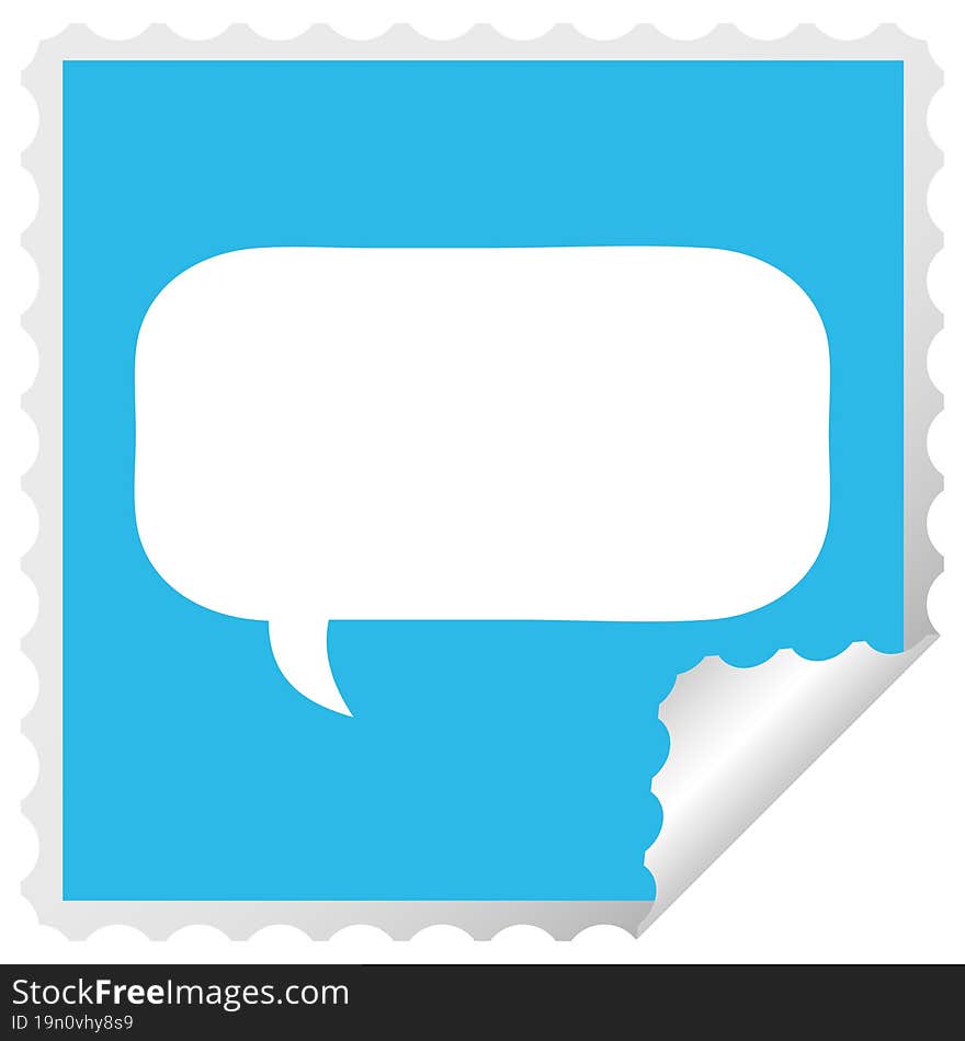 square peeling sticker cartoon speech bubble