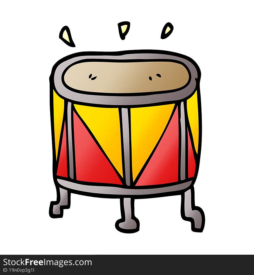 cartoon doodle drum on stand