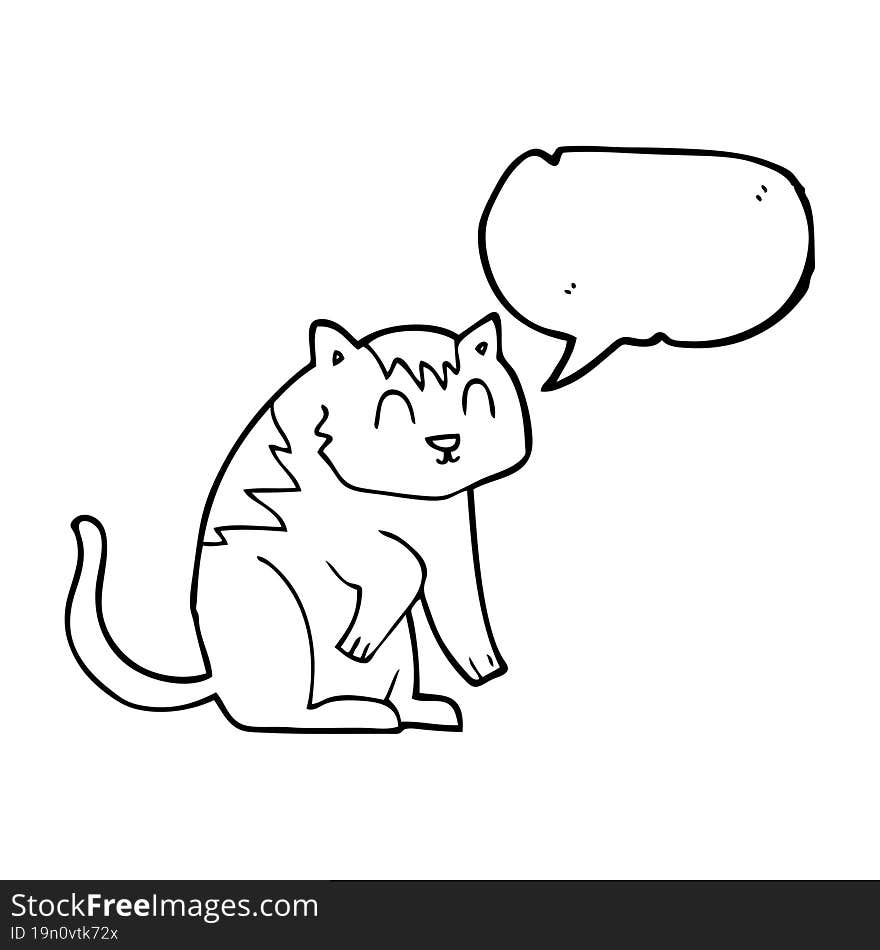 Speech Bubble Cartoon Cat