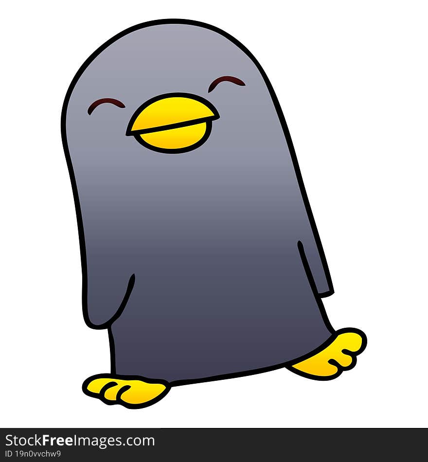 gradient shaded quirky cartoon penguin. gradient shaded quirky cartoon penguin