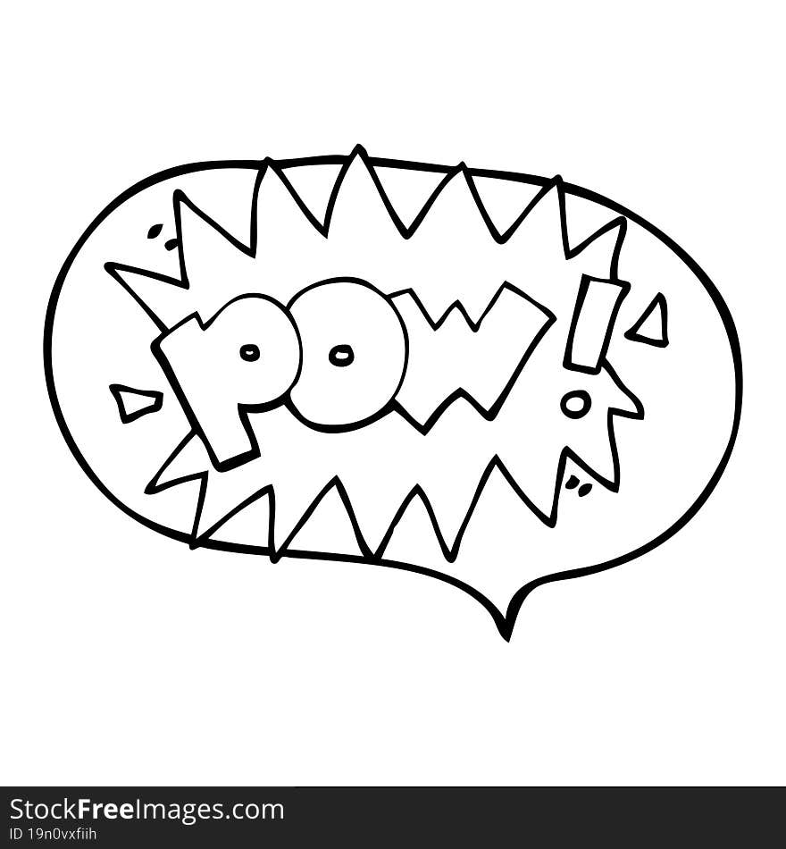 speech bubble cartoon pow symbol