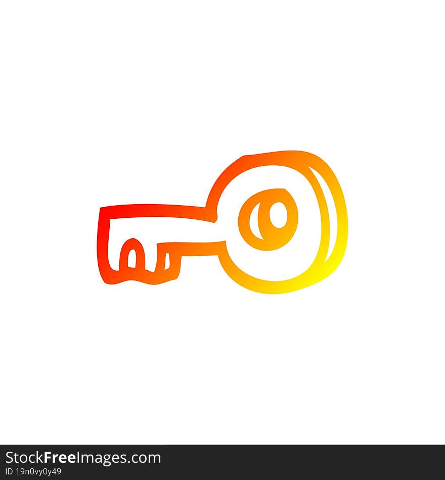 warm gradient line drawing cartoon key