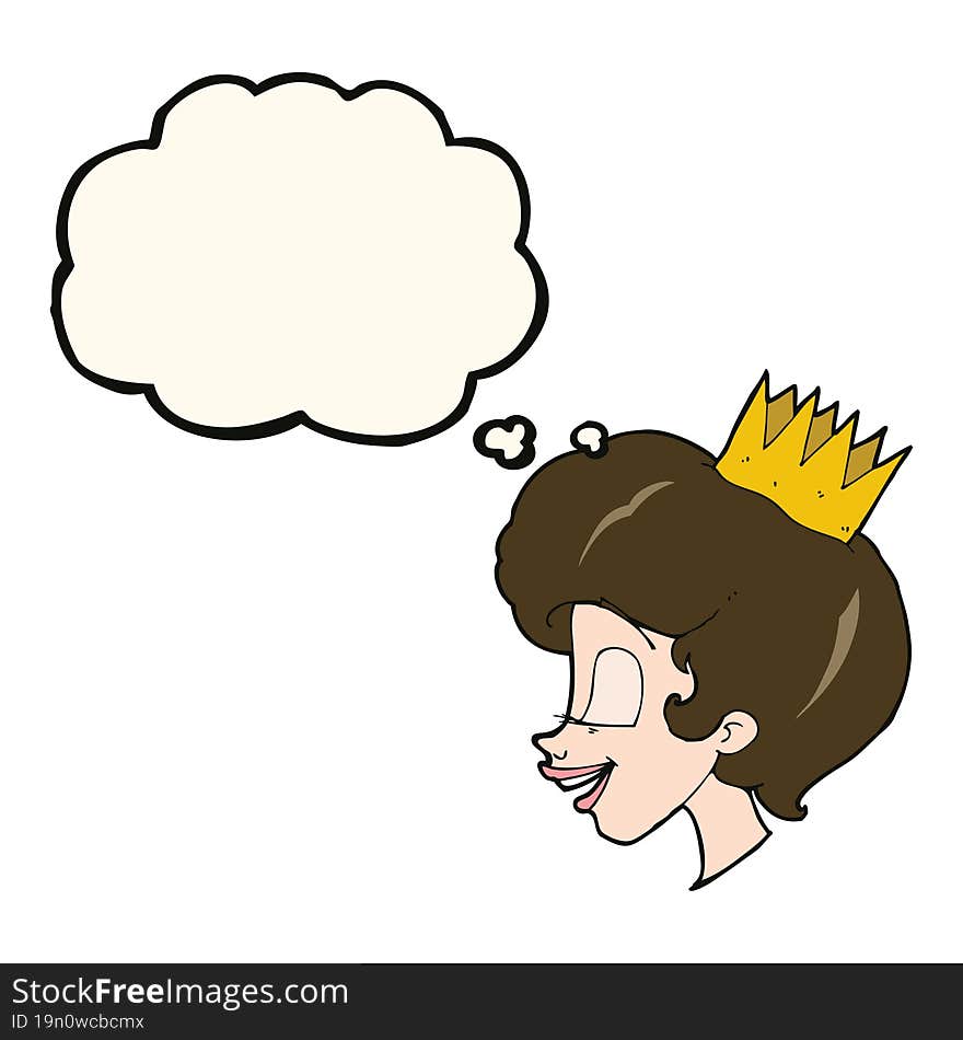 cartoon princess with thought bubble