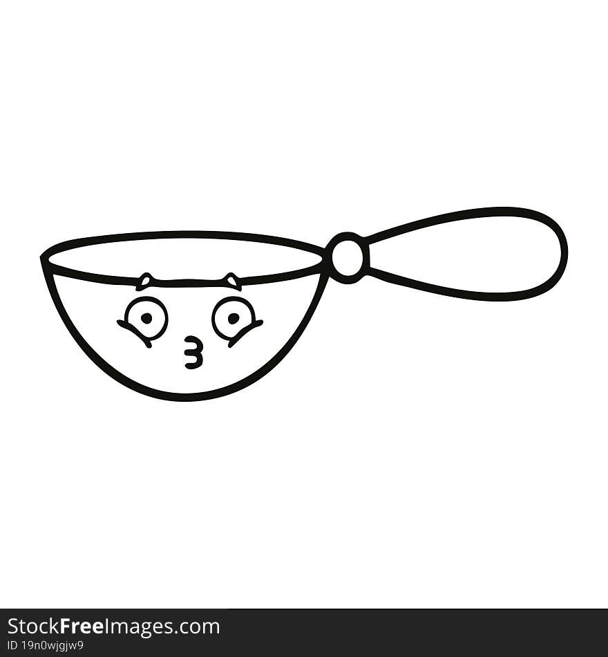 line drawing cartoon of a measuring spoon