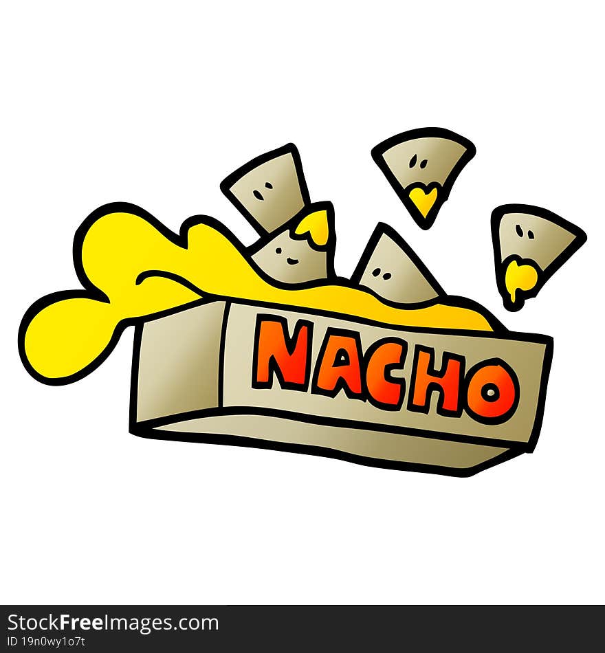 Vector Gradient Illustration Cartoon Nacho Box