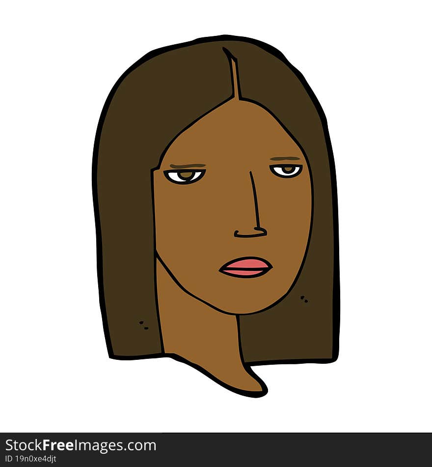 cartoon serious woman