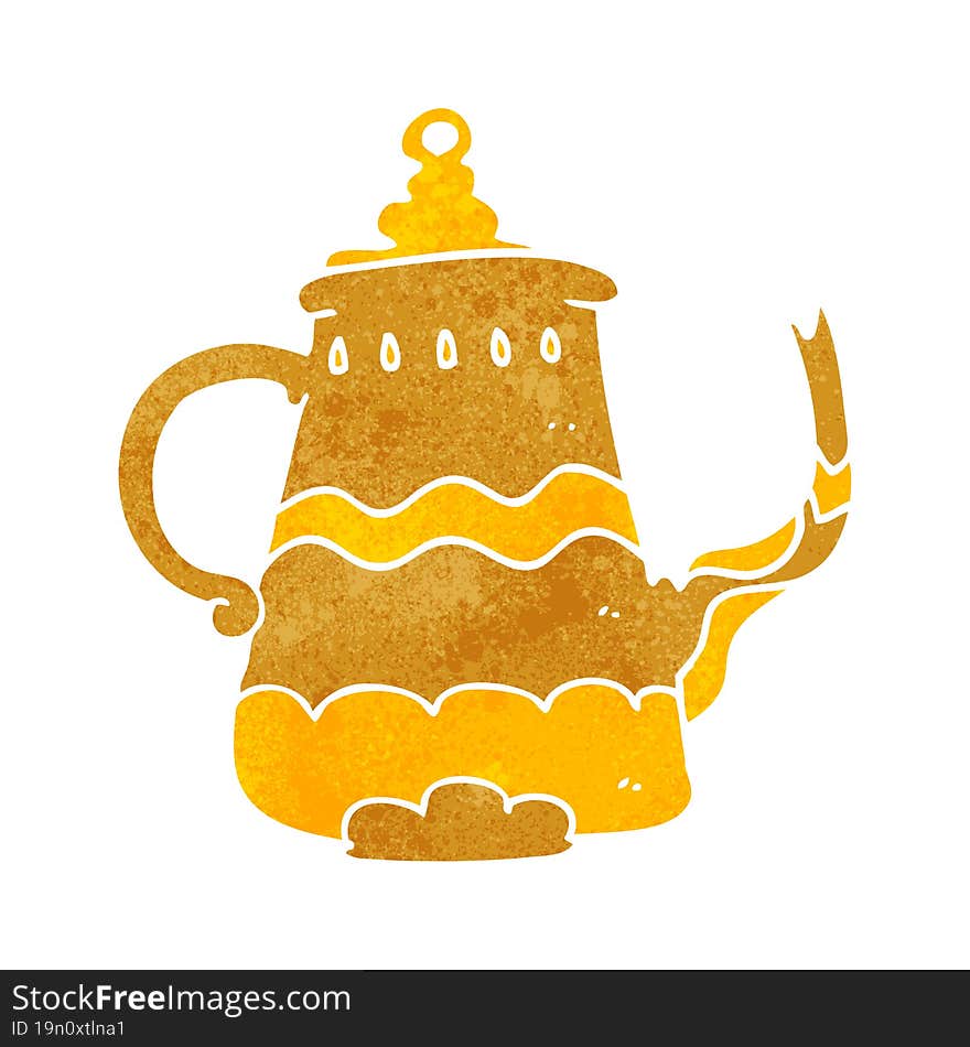 retro cartoon fancy coffee pot