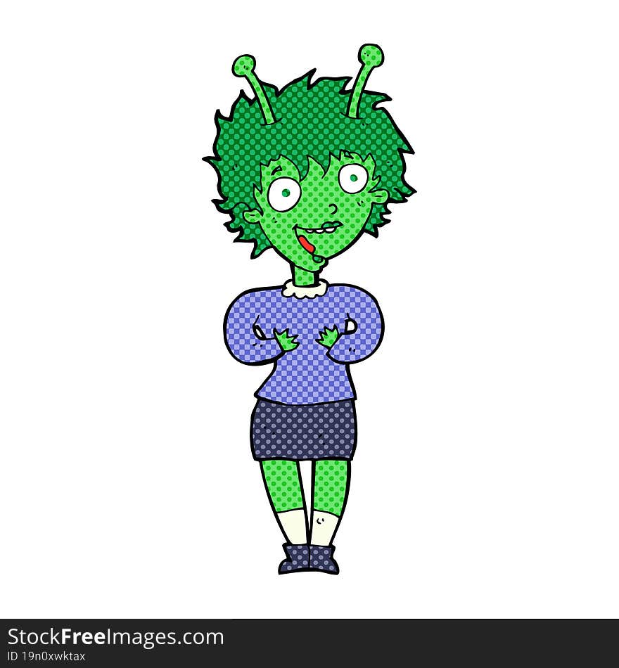 Cartoon Alien Woman