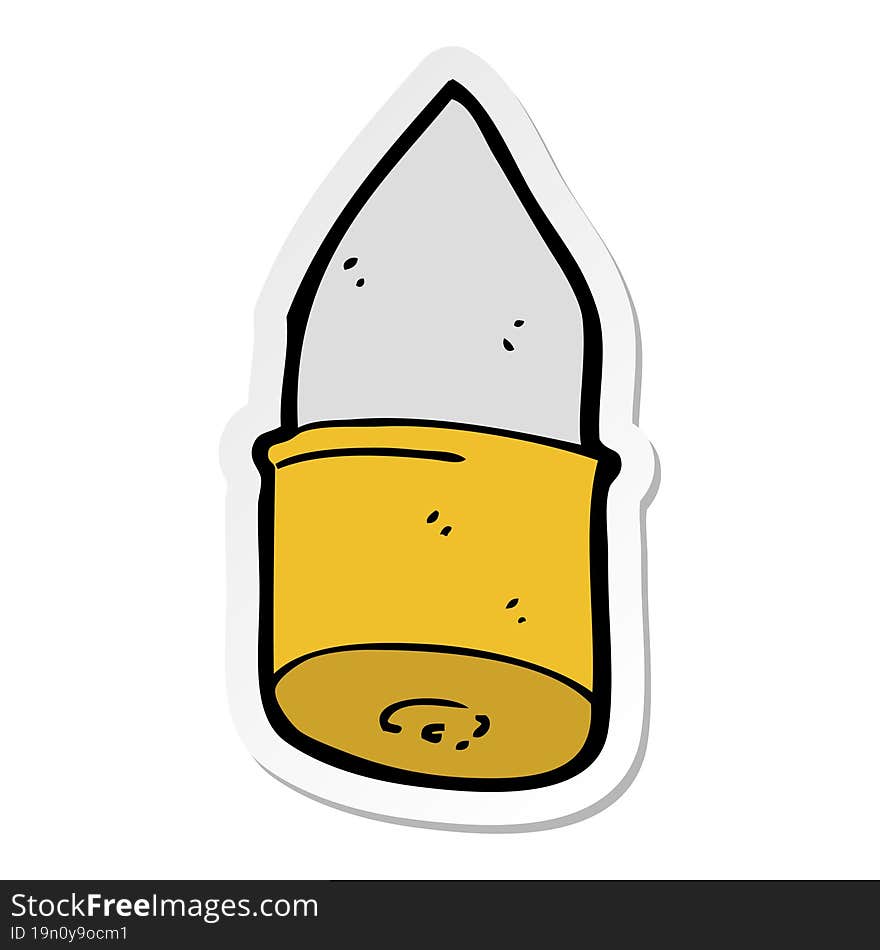 sticker of a cartoon bullet