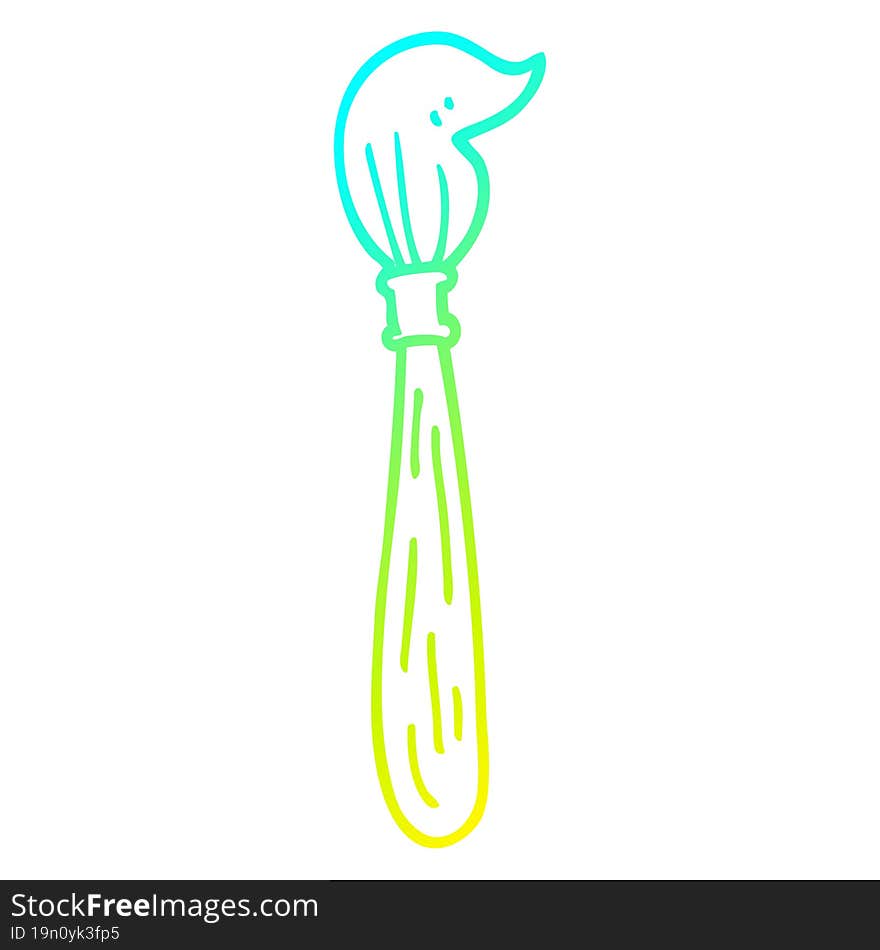 cold gradient line drawing cartoon paint brush