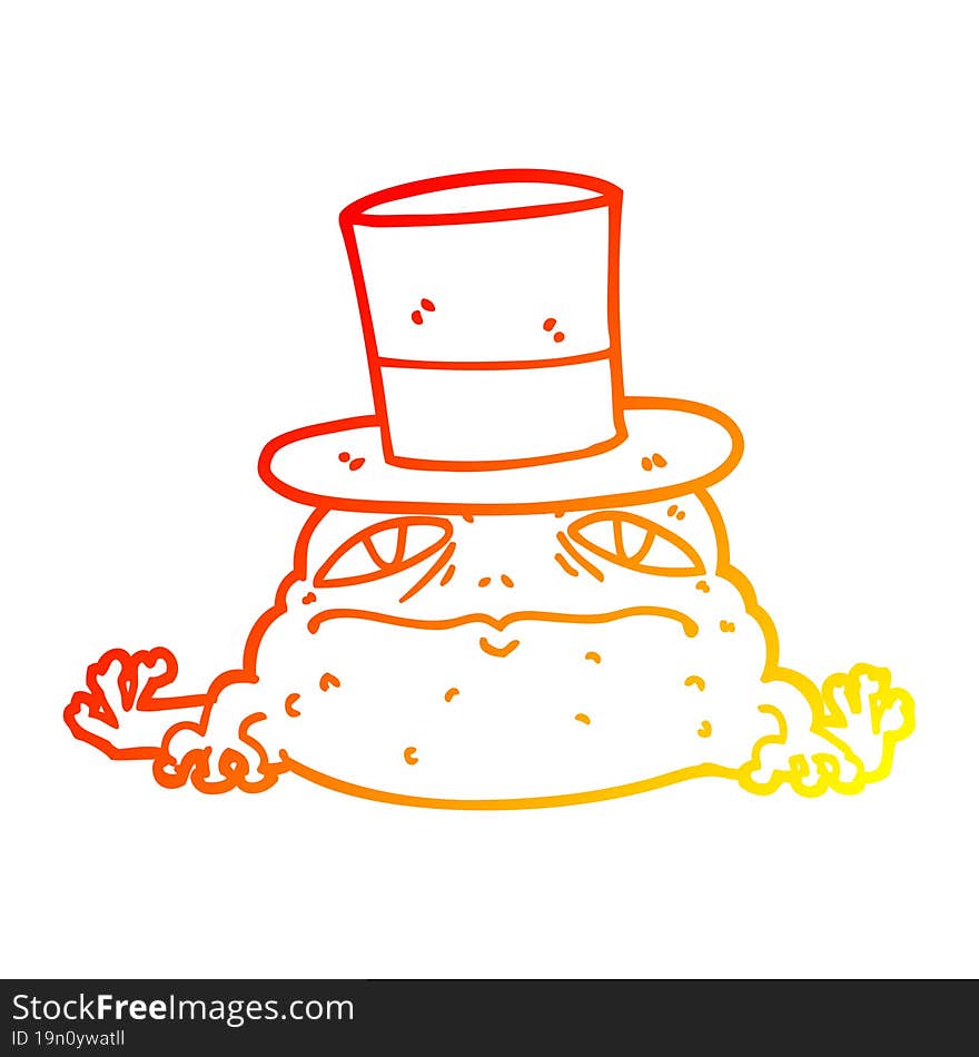 warm gradient line drawing cartoon rich toad