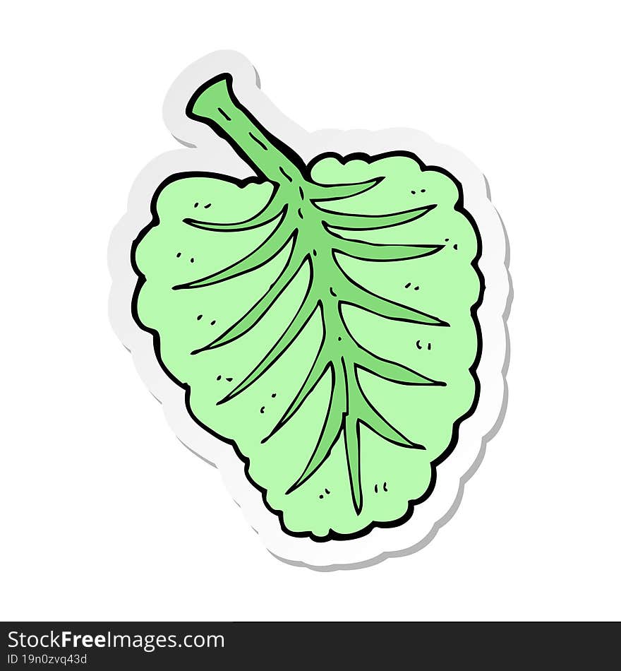 sticker of a cartoon leaf symbol