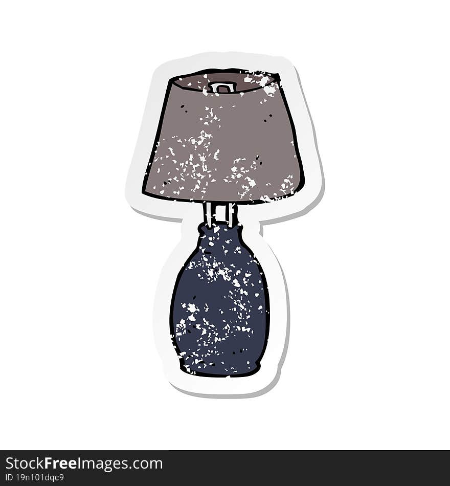 retro distressed sticker of a cartoon lamp