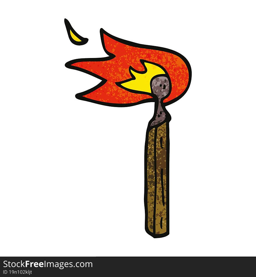 cartoon doodle burning match