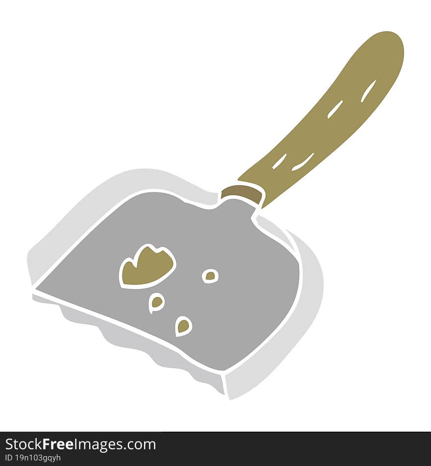 flat color illustration of a cartoon dust pan