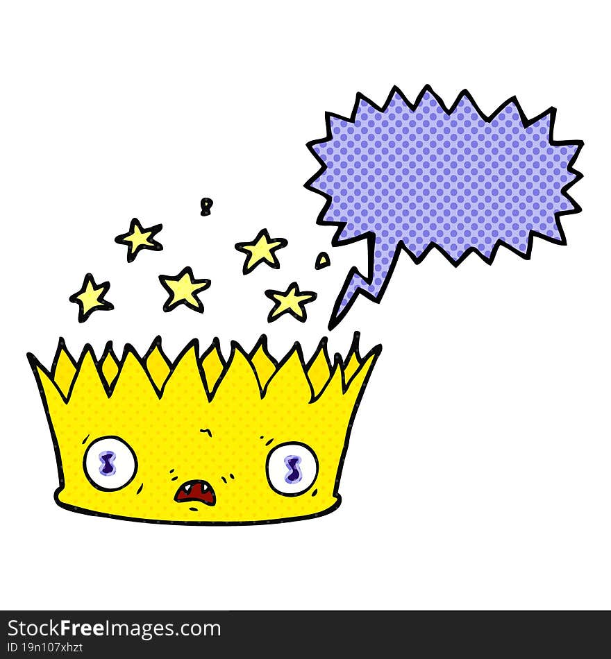 comic book speech bubble cartoon magic crown