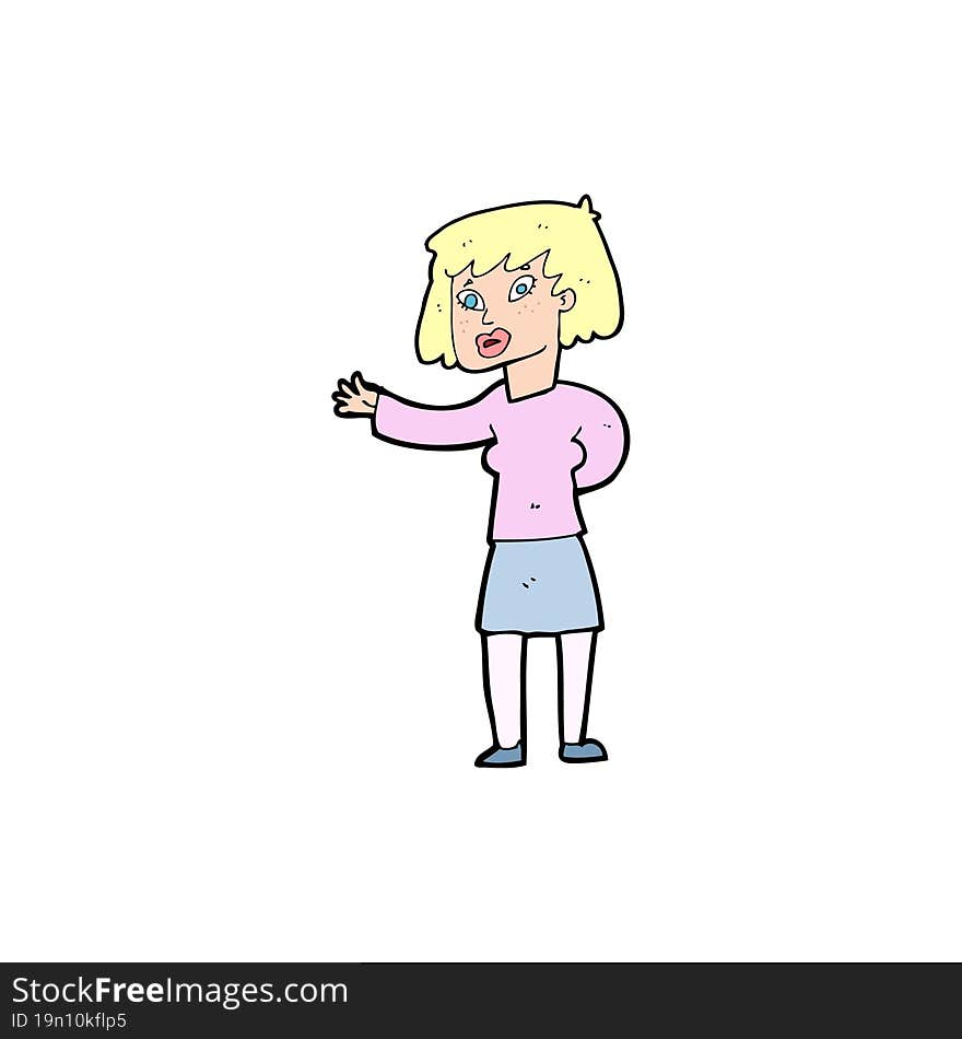 cartoon woman explaining