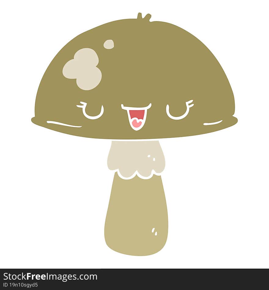 Flat Color Style Cartoon Mushroom