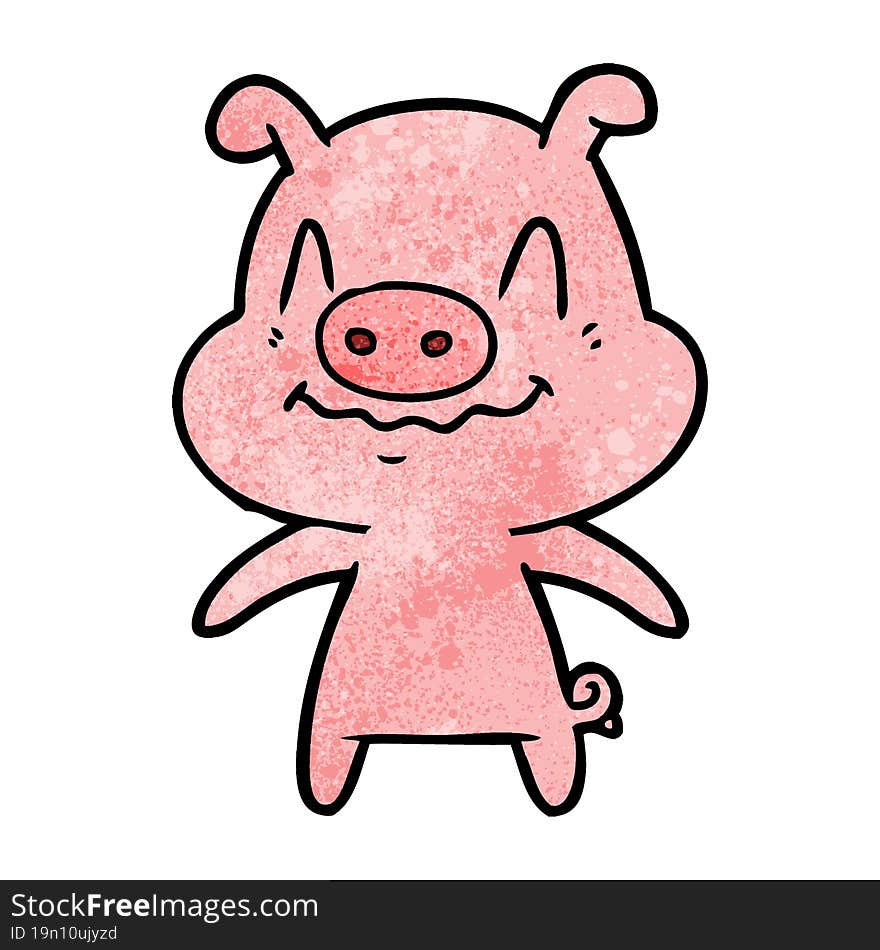 nervous cartoon pig. nervous cartoon pig